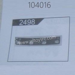 WLTOYS 104016 RC Car Parts 2498 Roof Light Panel