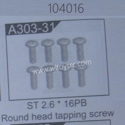WLTOYS 104016 Parts A303-31 Round Head Tapping Screw