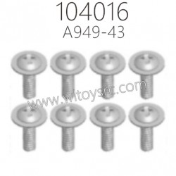 WLTOYS 104016 Parts A949-43 Round Head Screws M2.5X6X6