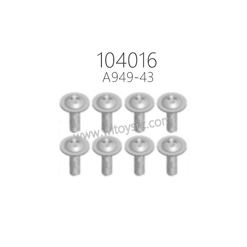 WLTOYS 104016 Parts A949-43 Round Head Screws M2.5X6X6