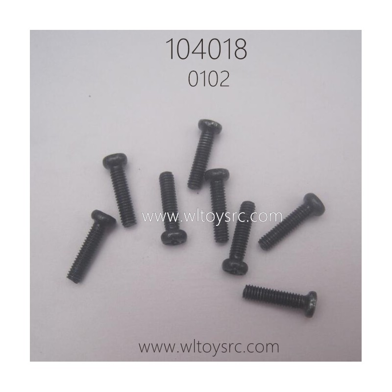 WLTOYS 104018 RC Truck Parts 0102 Phillips pan head Screw 2.5X10PM