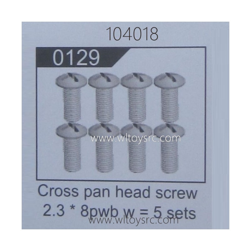 WLTOYS 104018 RC Truck Parts 0129 Cross Pan Head Screw