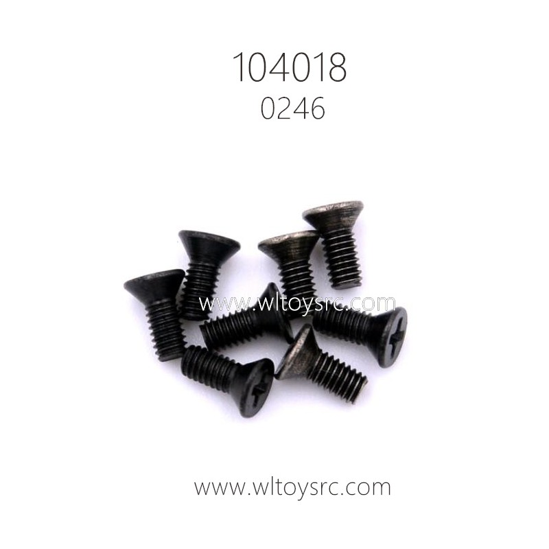 WLTOYS 104018 1/10 RC Car Parts 0246 2.5x6KM Cross countersunk head screws