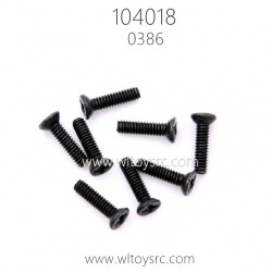 WLTOYS 104018 RC Car Parts 0386 2X8KM Phillips flat head screws