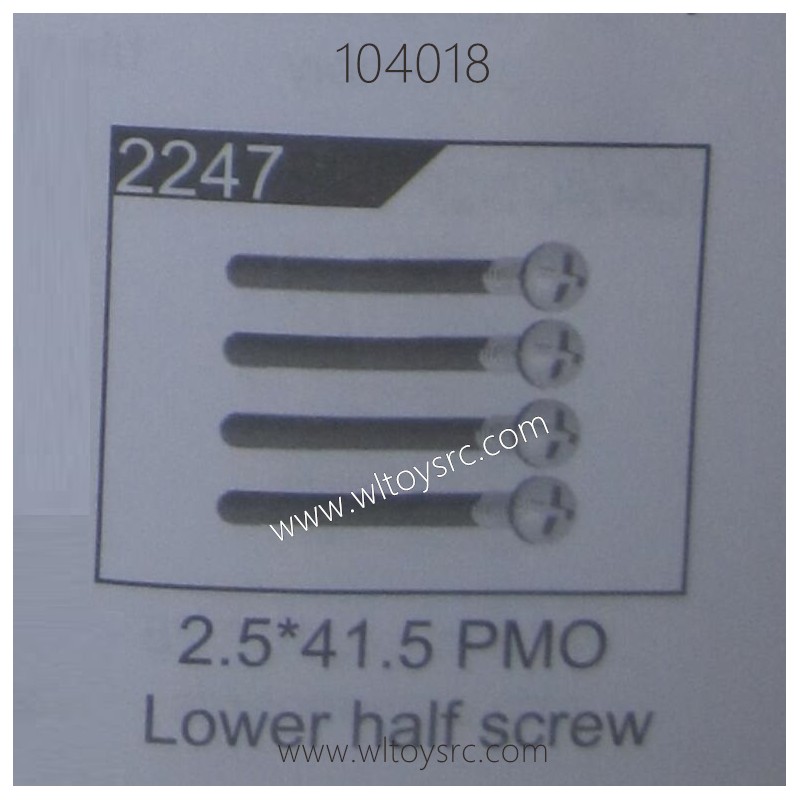 WLTOYS 104018 1/10 RC Truck Parts 2247 Lower Haft Screw