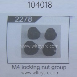 WLTOYS 104018 1/10 RC Truck Parts 2278 M4 Locking Nut Group