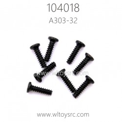 WLTOYS 104018 Parts A303-32 ST1.7X6PB D3 Round Head Cross Tapping Screws