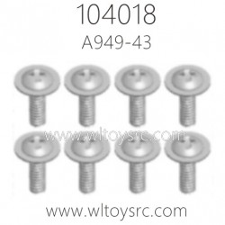 WLTOYS 104018 Parts A949-43 Round Head Screws M2.5X6X6