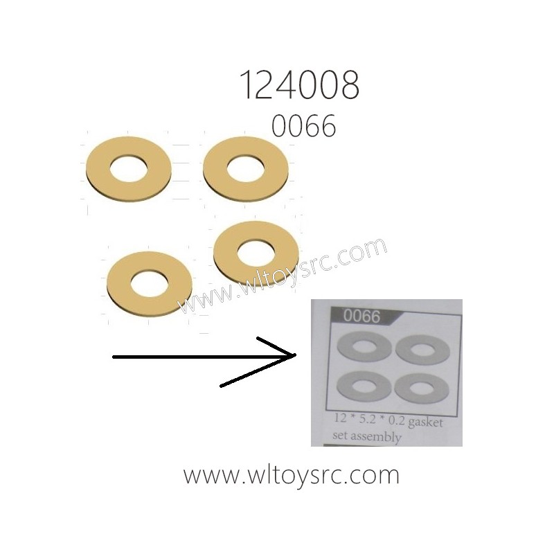 WLTOYS 124008 1/12 Brushless RC Buggy Parts 0066 12X5.2X0.2 Gasket