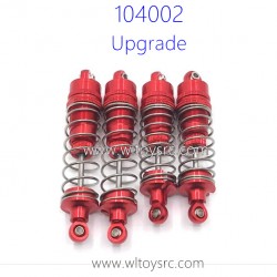 WLTOYS 104002 Upgrade Parts Metal Front and Rear Shock Red