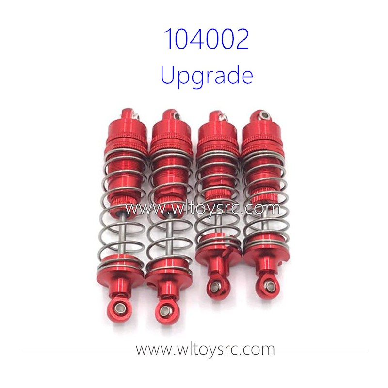 WLTOYS 104002 Upgrade Parts Metal Front and Rear Shock Red