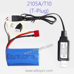 HBX 2105A RC Car Parts 7.4V 1500mAh Battery T-Plug and USB Charger