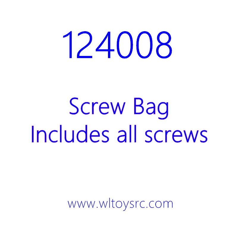 WLTOYS 124008 1/12 RC Car Parts Screw List all in one bag