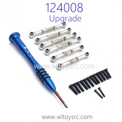 WLTOYS 124008 Racing RC Car Upgrade Parts Connect Rods Silver