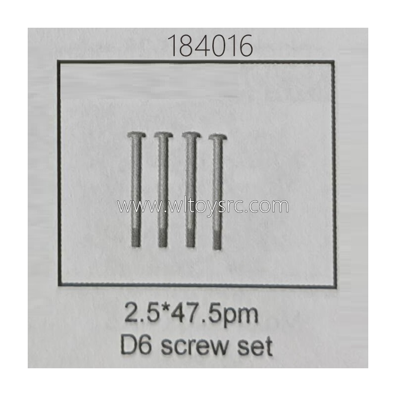 WLTOYS 184016 1/18 RC Car Parts 2519 2.5X47X5PM D6 Screw Set