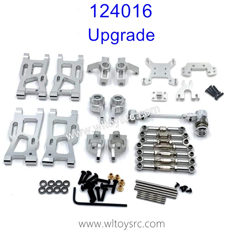 WLTOYS 124016 Upgrade Parts Metal Swing Arm and Steering set Silver