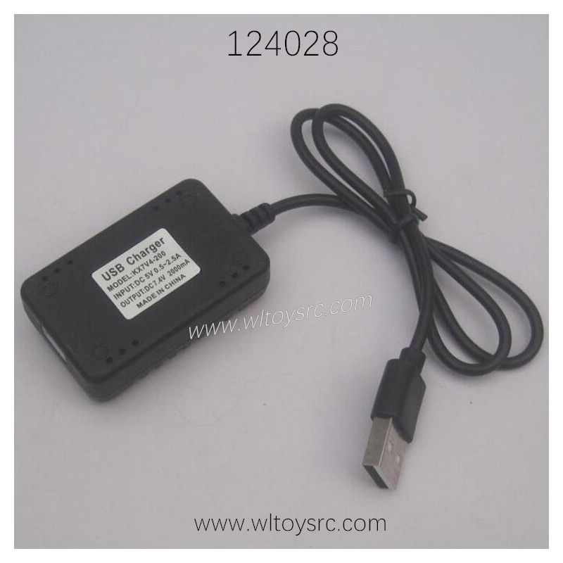 WLTOYS 124028 RC Car Parts 1374 7.4V 2000mAh USB Charger