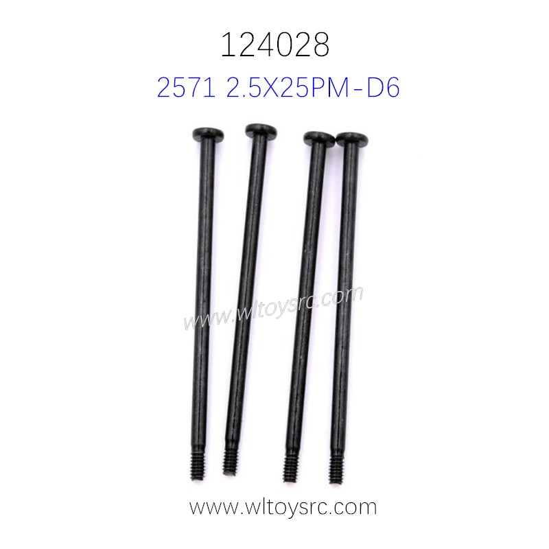 WLTOYS 124028 RC Truck Parts 2571 Long Screw 2.5X25PM-D6