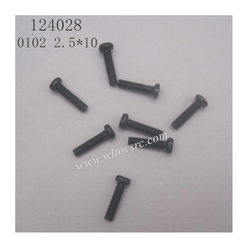 WLTOYS 124028 Parts 0102 Phillips pan head Screw 2.5X10PM