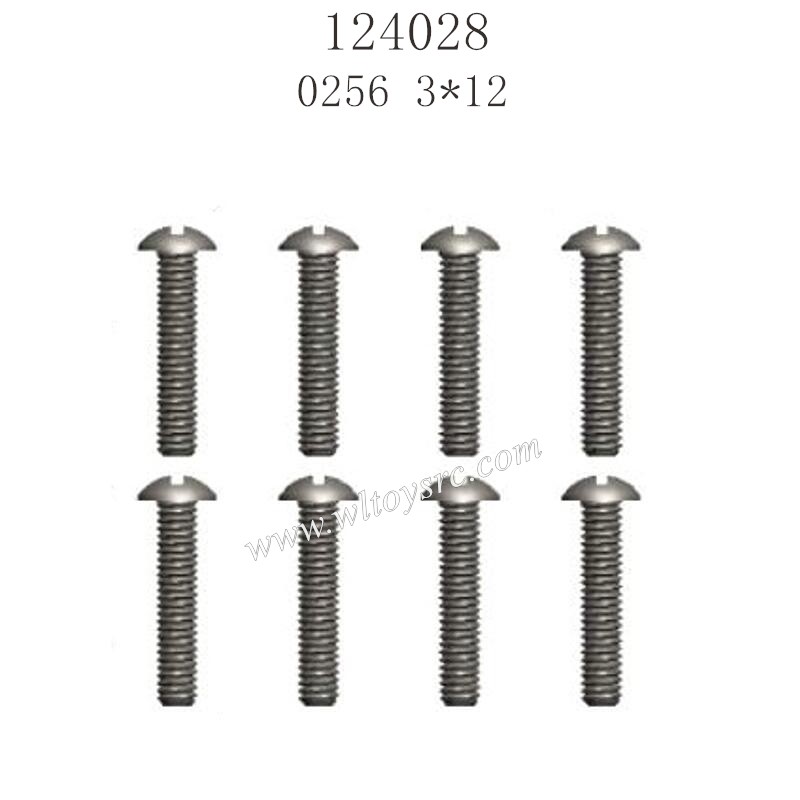 WLTOYS 124028 Parts 0256 Screw 3X12PM