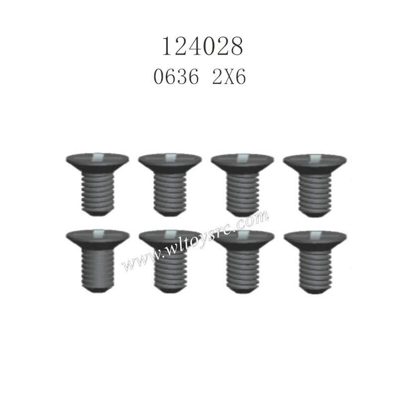 WLTOYS 124028 Parts 0636 Screws 2X6PM