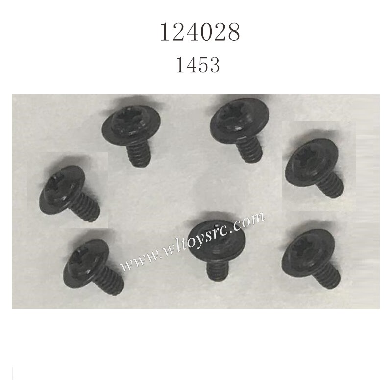 WLTOYS 124028 RC Car Parts 1453 2X4 PWM5 Cross Round Head Machine Screws
