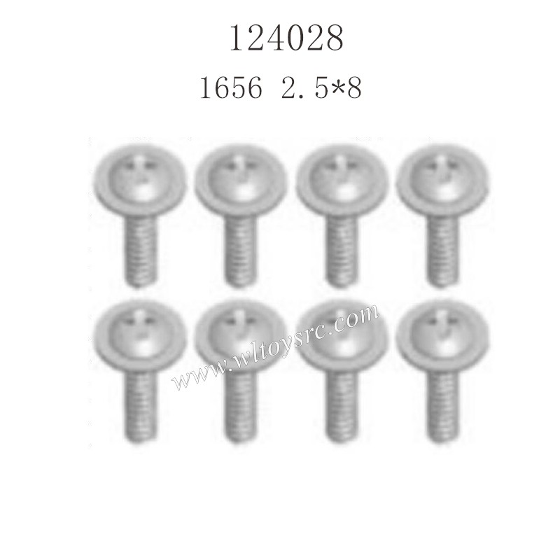 WLTOYS 124028 RC Car Parts 1656 Screws ST2.5X8PWM6