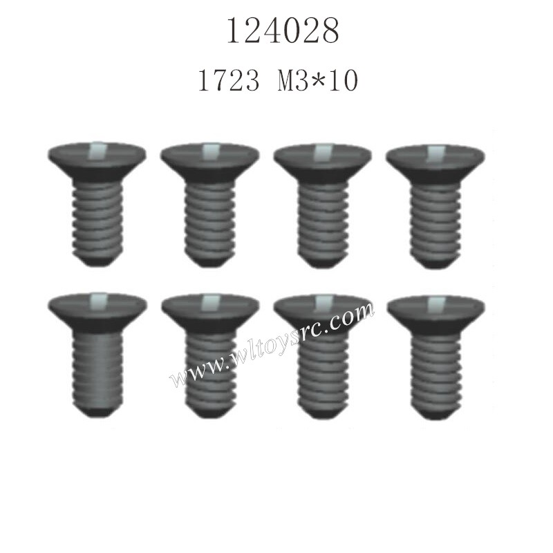WLTOYS 124028 RC Car Parts 1723 Cross Countersunk Screw M3X10MM