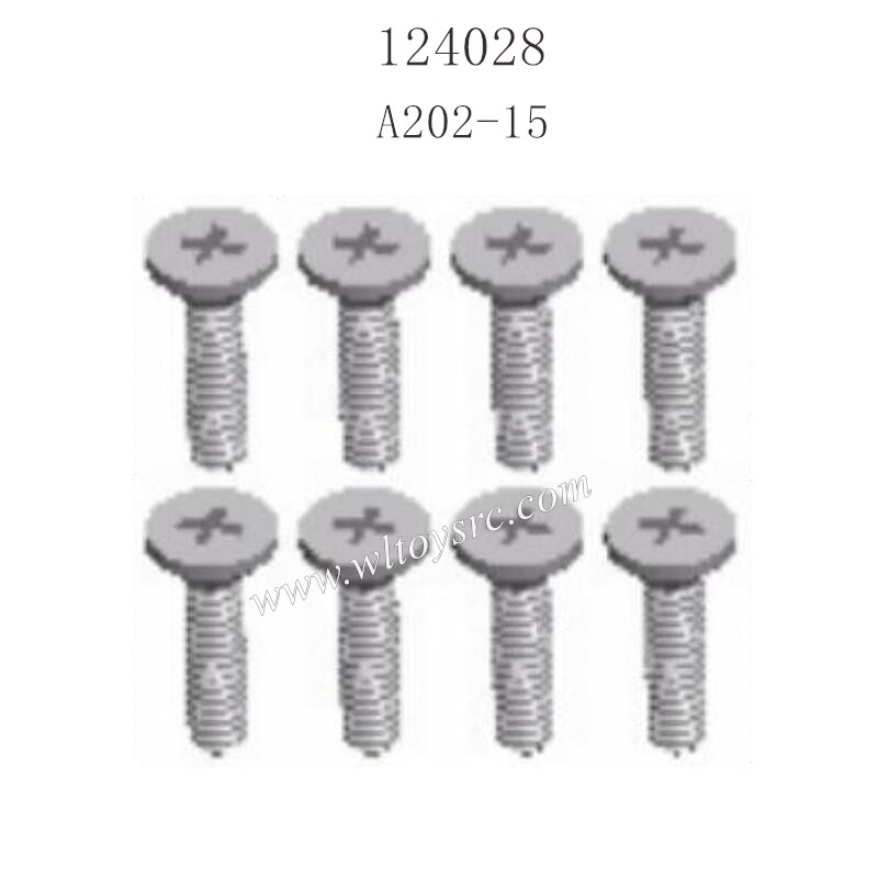WLTOYS 124028 RC Car Parts A202-15 Cross flat head Screw 2X8KB