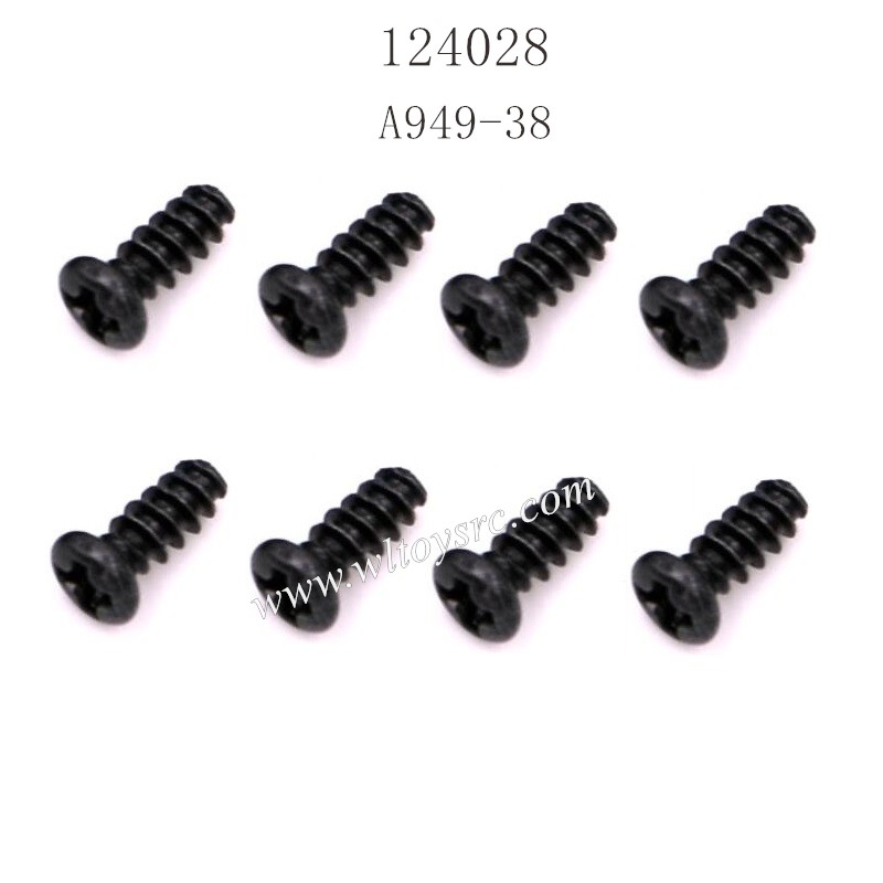 WLTOYS 124028 RC Car Parts A949-38 Round head tapping screw 2.6X6PB