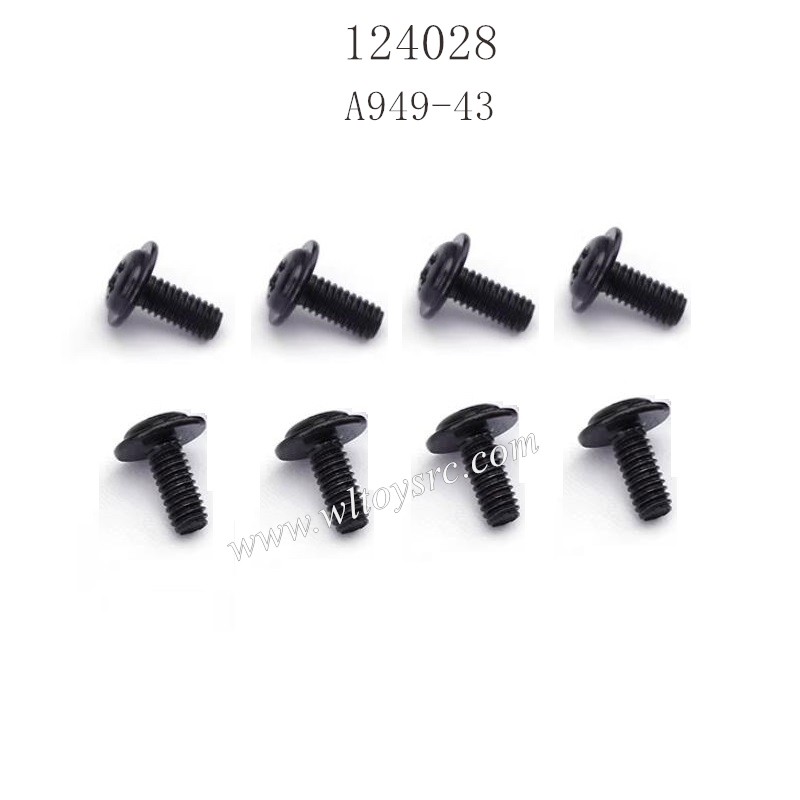 WLTOYS 124028 RC Car Parts A949-43 Round head with screw M2.5X6X6