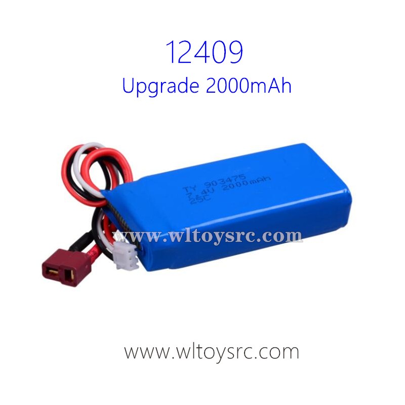 WLTOYS 12409 Upgrade Parts, 7.4V 2000mah Battery