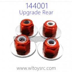 WLTOYS 144001 RC Car Upgrade Parts, Hex Nut-Red M3