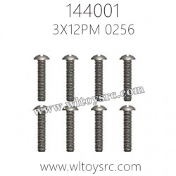 WLTOYS 144001 Parts, 0256-Screw 3X12PM