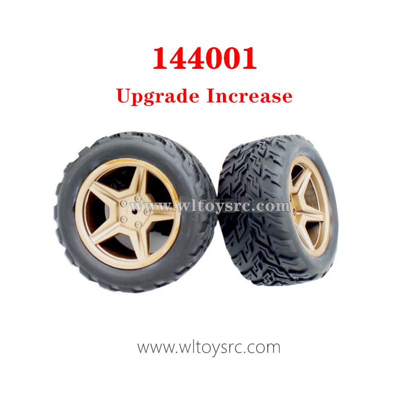 1 Pair 1/14 RC Car Rear Tires for WLTOYS 144001 RC Buggy Car Spare Parts