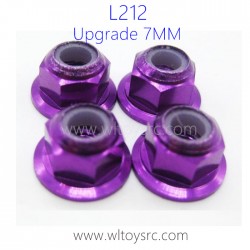 WLTOYS L212 Upgrade Parts, M4 7MM Nuts Purple