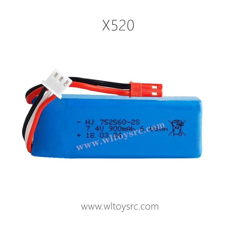 WLTOYS XK X520 Fighter RC Plane Parts-Battery 7.4V 900mah